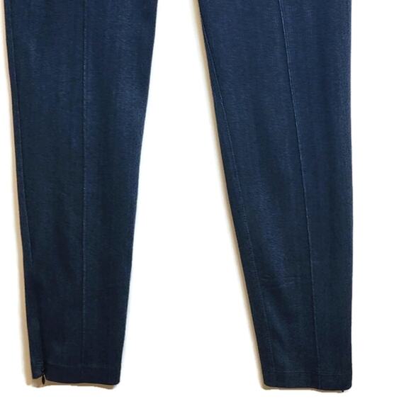 ST. JOHN High Rise Ankle Zipper Pull On Crop Ankle Blue Skinny Denim Jean Size 8 - Picture 4 of 12